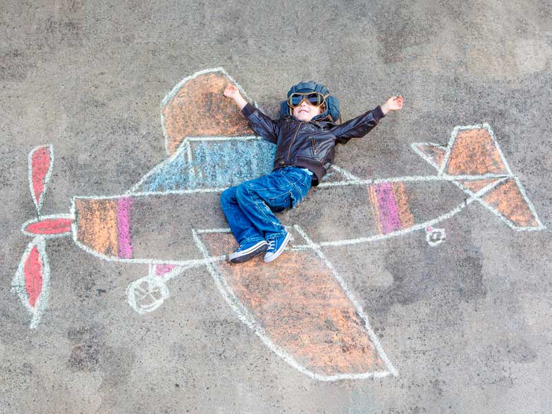 نقاشی هواپیما با گچ