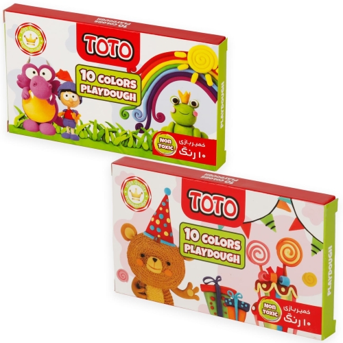 خمیر 10 رنگ مقوایی توتو