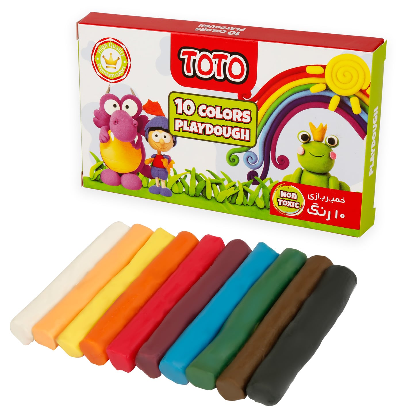 خمیر 10 رنگ مقوایی توتو