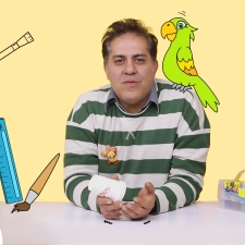 کاردستی با مازیار: آموزش ساخت طوطی با لیوان یکبار مصرف