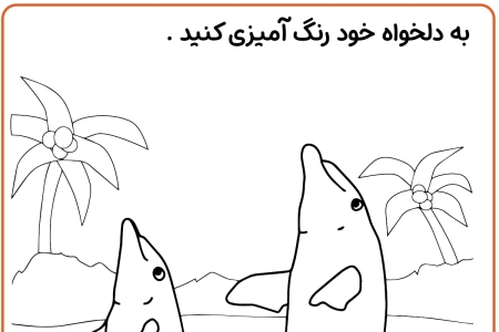 رنگ آمیزی دو دلفین
