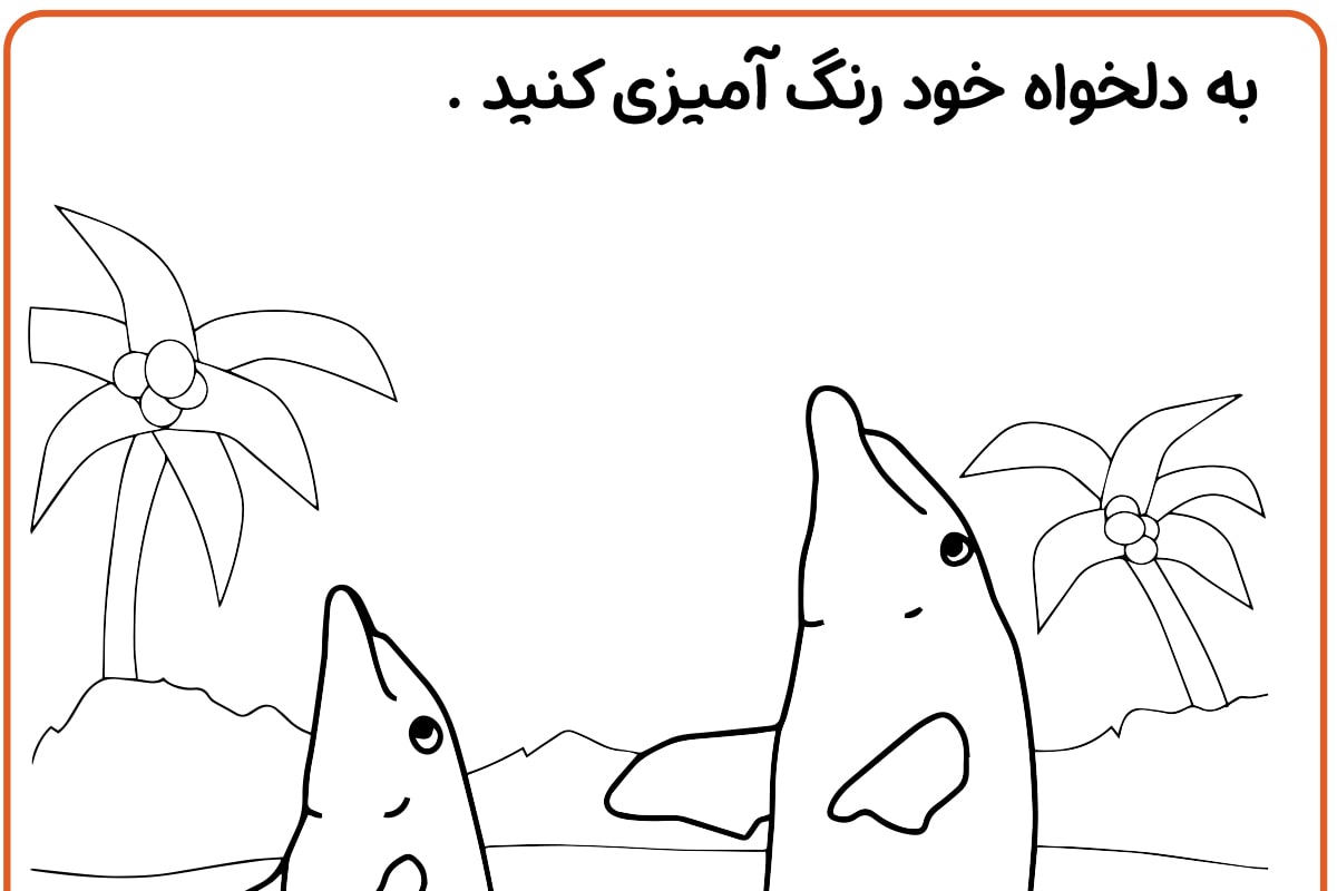 رنگ آمیزی دو دلفین