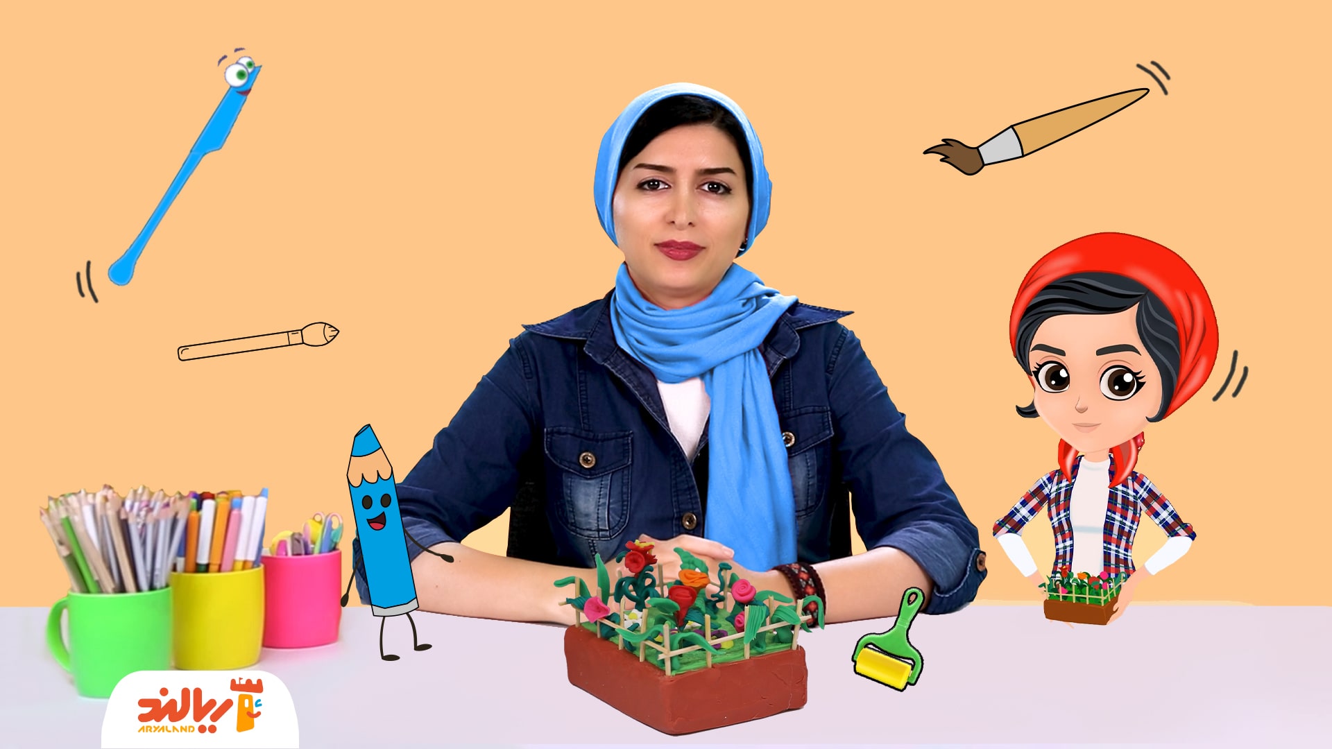 خلاقیت با شیرین: کاردستی باغ گل