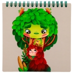 نوت بوک و دفترچه یادداشت مربعی فانتزی 14 × 14 طرح دختر جنگلی