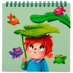 نوت بوک و دفترچه یادداشت مربعی فانتزی 14 × 14 طرح پسر مردابی
