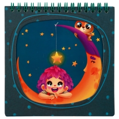 نوت بوک و دفترچه یادداشت مربعی فانتزی 14 × 14 طرح ماه و ستاره آوات