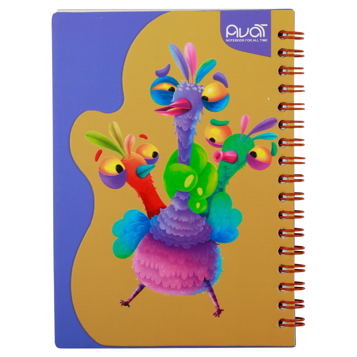 نوک بوک و دفترچه یادداشت فانتزی 11*16 طرح شتر مرغ سه سر آوات