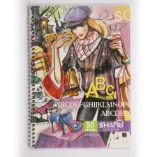دفتر 50 برگ 3 خط انگلیسی سیمی طلقی کد 83 شفیعی