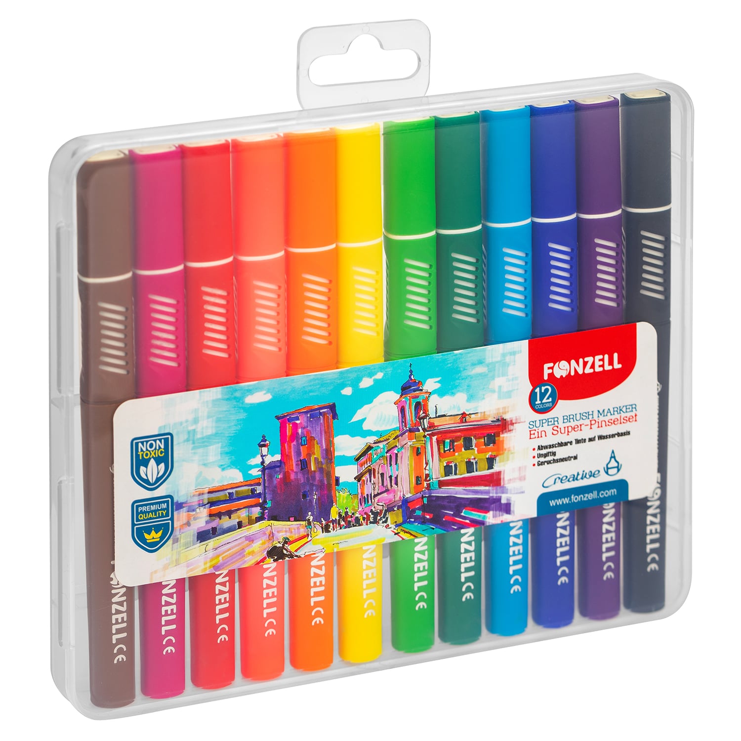 ماژیک 12 رنگ Super Brush Markers فونزل