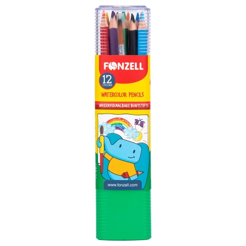 مداد آبرنگی 12 رنگ استوانه مثلثی سری kids فونزل