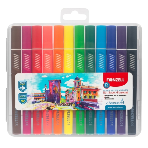 ماژیک 12 رنگ Super Brush Markers فونزل