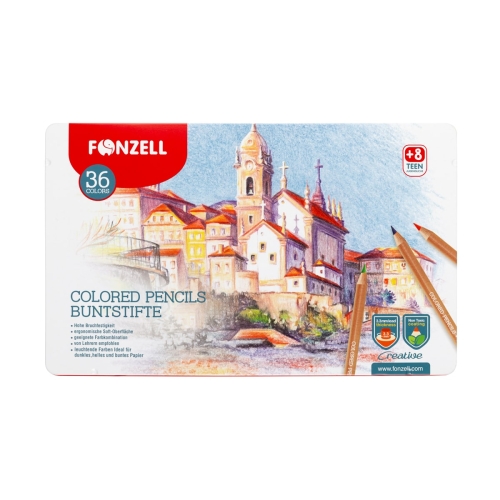 مداد رنگی 36 رنگ جعبه فلزی سری school فونزل