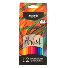 مداد رنگی ۱۲ رنگ فلورسنت آرتیست آریا