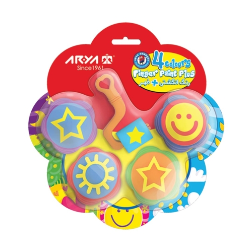 رنگ انگشتی 4 رنگ آریا با ابزار