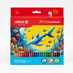 مداد رنگی ۲+۲۴ رنگ آریا مدل جعبه مقوایی
