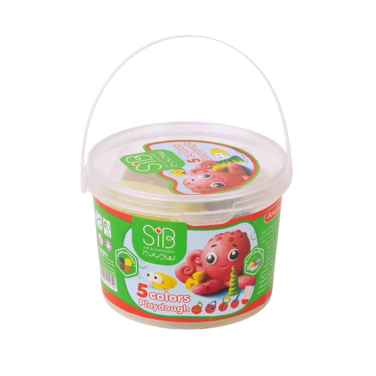 خمیر سطلی 5 رنگ سیب